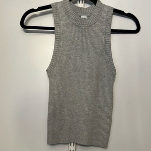 Twik Sleeveless Mock Turtleneck Rib Knit Top